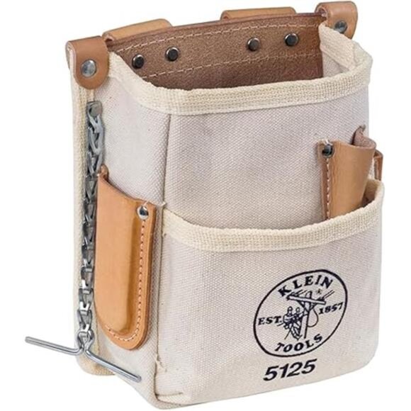 Tools 5125 Canvas and Leather 5-Pocket Tool Pouch with Chain Tape Thong - Picture 14 of 14